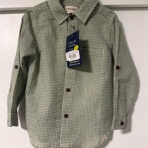 Me & Henry Green Checkered Kids Button Down Shirt